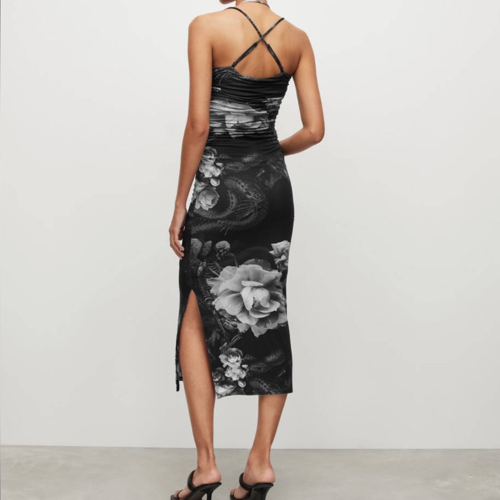 ALL SAINTS Amaya Valley Cut-Out Midi Dress - Picture 2 of 6